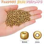 2200pcs Glass Seed Beads Bulk, 4mm 6/0 Pony Beads Bulk for Jewelry Making Mini Spacer Beads Loose Beads Craft Small Glass Seed Beads for DIY Bracelet Wrist (Gold) - color: Gold