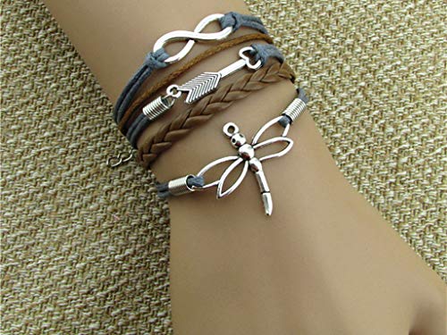 Assorted Dragonfly Charm Pendant Connector for DIY Jewelry Making Accessaries(13pcs,Antique Silver Tone)