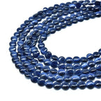 45pcs 8mm Dark Blue Cat's Eye Coin Stone Loose Gemstone Beads Semi-Precious Craft Supplies for DIY Jewelry Making - color: Coin8mm Dark Blue