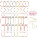 48 Pcs Alloy Open Back Bezel Pendants, 6 Styles Hollow Frame Pendants Ring for Resin Jewelry Making, DIY Craft Blank Bezels Molds for Earrings, Necklaces, Bracelets, Pressed Flower Charms (4 Colors)