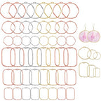 48 Pcs Alloy Open Back Bezel Pendants, 6 Styles Hollow Frame Pendants Ring for Resin Jewelry Making, DIY Craft Blank Bezels Molds for Earrings, Necklaces, Bracelets, Pressed Flower Charms (4 Colors)