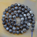 AD Beads Natural Gemstones Faceted Round Spacer Loose Beads 15.5'' 4mm to 10mm (6mm, Faceted Larvikite) - color: Faceted Larvikite, size: 6mm