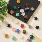 24 Pcs Cross Beads for Jewelry Making Small Cross Gemstone Beads Crystal Crucifix Bead Charms for Easter Holiday Eid Mubarak Ramadan Christmas Necklace Jewelry Making 12-12.5mm - color: 12 Colors-Mix Stones