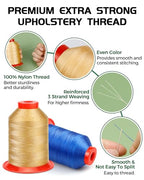 1000 Meters FIVEIZERO Extra Strong Upholstery Thread,Cream Bonded Nylon Thread for Denim Leather,Craft,Machine,DIY and Home (1 Pack) CJ - color: Cream