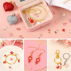 SANNIX 110Pcs Valentine's Day Charms Gold Enamel Jewelry Making Charm Pink Pendants for Valentines Bracelet Necklace Earrings Making - style: Valentines Charms