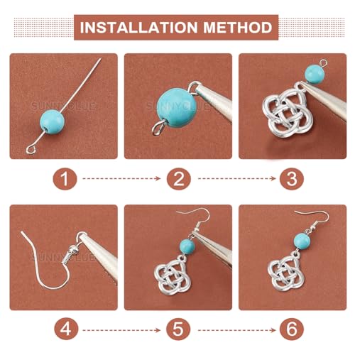 SUNNYCLUE 1 Box DIY Make 10 Pairs Knot with Beads Earring Making Kit Including Heart Infinity Knot Charms Turquoise Beads Jade Bead for Beginners DIY Earring Jewellery Making Crafts - color: Celtic Knot Earrings 5
