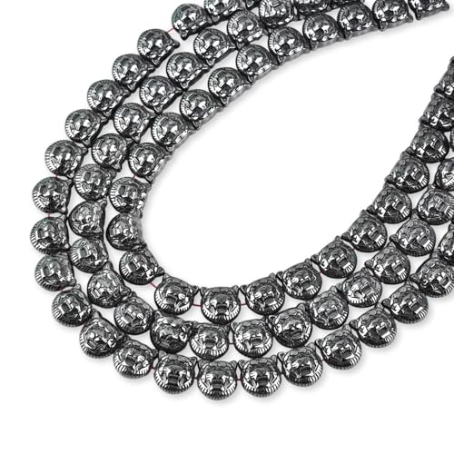HAAMIIQII 36pcs 11x12mm Natural Black Hematite Loose Gemstone Beads Tiger Head Shape Spacer Stone Beads for Jewelry Making DIY Bracelets Necklaces Crafting - color: Tiger Head Shape, size: 11x12mm