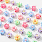 200pcs Ab Color Flower Acrylic Beads Rainbow Sun Flower Beads for Jewelry Making Handmade DIY Bracelet, Charms Keychain Craft Supplies (Daisy Flower) - color: daisy flower