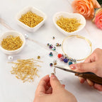 Junkin 2800 Pieces Flat Head Pins for Jewelry Making DIY, Head Pins Set 0.63 Inch, 0.71, 0.79, 1.18 Inch Earring Bracelet Pendant Jewelry Making (Gold) - color: Gold