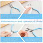 3 Pcs Needle Nose Pliers for Jewelry Making, 4.5 Inch Small Jewelry Pliers Mini Precision Chain Nose Plier for Jewellery Repair, Wire Wrapping, Crafts, Object Grasping (Blue) - color: Blue