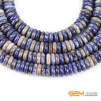 GEM-Inside 2x6mm Natural Dark Blue Sodalite Jasper Stone Heishi Disc Rondelle Spacer Beads for Jewelry Making Full 15" Strand Energy Stone Healing Power Crystal - color: Dark Blue Sodalite Jasper