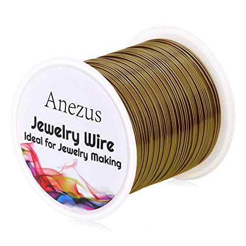22 Gauge Jewelry Wire, Anezus Craft Wire Tarnish Resistant Copper Beading Wire for Jewelry Making Supplies and Crafting (Antique Bronze, 49 Yards/45 Meters) - color: Antique Bronze