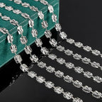 2 Yard Silver Chains for Jewelry Making Rectangle Link Chain Stainless Steel Chains Bulk - color: Silver Rectangle
