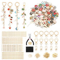 ASTNIC 316PCS Keyring Making Kit & Bag Charm Kit with Charms, Key Ring Hoop, Pliers, DIY Jewellery Making Supplies for Bracelet, Necklace and Jewelry Making, Gifts for Girls, Women, Adults - color: Gold-316PCS