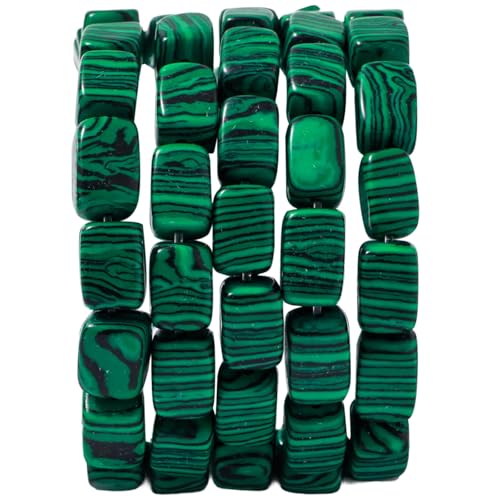 Natural Large Malachite Cube Stone Beads 8x11mm 38cm/str Loose Semi Gemstone Stone Square Beads for Making Bracelets Necklace - color: Malachite