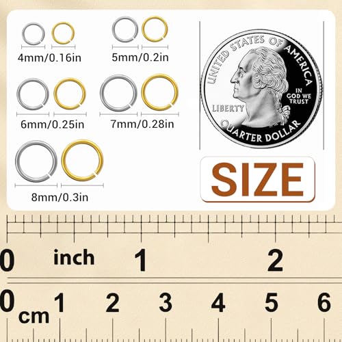 4600 Pcs Jump Rings for Jewelry Making Kit Gold & Silver, Open Rings with Opener Tools for Earrings, Keychains, Bracelet & Necklace Repair Supplies - color: 4600Pcs Silver & Gold