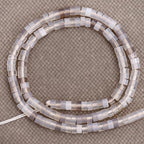 150PCs Natural Grey Agate Spacer Beads, Loose Semi Precious Flat Round Gemstone Heishi Disc Stone Beads for Beading Jewelry Making 4mm*2mm 38cm - color: Grey Agate, size: 4MM*2MM
