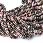 2x4MM 150PCS Black Rhodochrosite Rhodonite Tube Rondelle Abacus Disk Spacer Loose Beads for Jewelry Making - color: Black Rhodonite, size: 2x4mm abacus-shaped