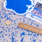 8/0 Glass Seed Beads Bulk, Blue 3mm Tiny Round Craft Seed Bead, Small Mini Pony Beads for Jewelry Making Bracelet Necklace Wrist Beading Weaving Supplies, 2500pcs - color: Blue