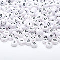 1000pcs Acrylic Number Beads 0-9 Round Number Beads 4x7mm Mixed Number Beads for Jewelry Making and DIY Bracelets, Necklaces, Key Chains (White/Black) - color: Black-White