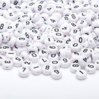 1000pcs Acrylic Number Beads 0-9 Round Number Beads 4x7mm Mixed Number Beads for Jewelry Making and DIY Bracelets, Necklaces, Key Chains (White/Black) - color: Black-White