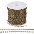 Cheriswelry 32.81Feet/10m Antique Bronze Twisted Chain Metal Soldered Cable Chain Brass Coated Iron Link Chain 2.5x2x0.3mm for Necklace Bracelet Jewelry Making Accessories - color: Antique Bronze