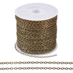 Cheriswelry 32.81Feet/10m Antique Bronze Twisted Chain Metal Soldered Cable Chain Brass Coated Iron Link Chain 2.5x2x0.3mm for Necklace Bracelet Jewelry Making Accessories - color: Antique Bronze