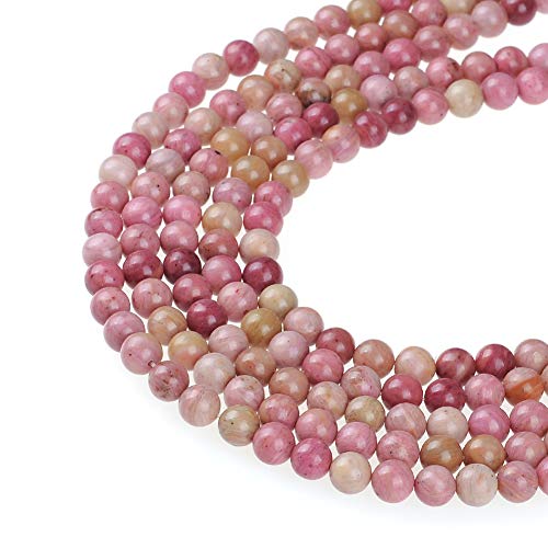 6mm Pink Mahogany Stone Beads Natural Gemstone Loose Beads for DIY Jewelry Making Approxi 15.5 inch 45pcs 1 Strand per Bag - color: Pink Mahogany, size: 6MM