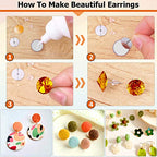 Hypoallergenic Earring Posts and Backs, Caffox 2000pcs Stud Earrings Making Kit with Ear Ring Base and Earring Backs for Leather Stud, Clay, Pearl Jewelry Making (Gold & Silver) - color: Gold & Silver