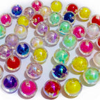 Mixed Lots Shiny AB Color Acrylic Bead DIY Beading Hairband Bracelets Necklace Craft Embelishment (Mixed Colors-Round) - color: Mixed Colors-Round