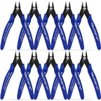 Micro Wire Cutters for Crafting - 10 Pack Small Flush Cutters for Jewelry Making Mini Wire Snips Zip Tie Cutter - Model Nippers Side Cutter Pliers Precision Diagonal Cutting Pliers for Electrical-Blue - size: 10 Pack