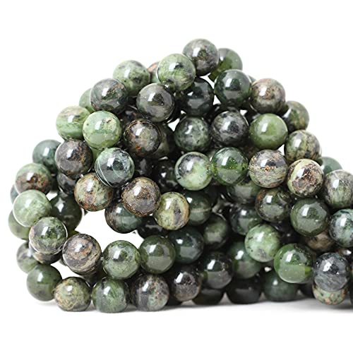 35PCS 10mm Natural Chrysoprase Round Loose Beads for Jewelry Making 1 Strand 15" - color: Chrysoprase, size: 10mm