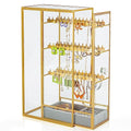 Glass Earring Holder Organizer, Jewelry Organizer Earrings Holder with Hanging Hook, Glass Earring Display Box for Necklace Ring Storage - style: Earring Organizer
