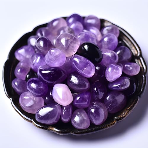 Polished Amethyst Crystals - 0.5" 10 oz Handpicked Natural Tumbled Gemstones Rocks, Pebbles for Reiki, Chakra, Healing Home Decor - color: Amethyst, size: 0.5"