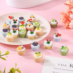 Cheriswelry Cup Cake Resin Pendants Lovely Food Sweet Dessert Dangle Charms Links Hanging Ornament with Metal Loop Fruit Pendants for Key Chains Bracelet Necklace Jewelry Making - color: Cup Cake-Mixed Color*2