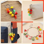 KJML DIY Cute Keychain Charms Bulk 30pcs Pendant Charms for Keychain Making Mini Resin Charm for Funny Keychains Bag Charm Purse Backpack Jewelry Making - color: Mix Fruit