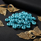 Turquoise Large Hole Beads for Jewelry Making-100pcs 14mm European Rondelle Spacer Beads,Big Hole Craft for Bracelets - color: Turquoise