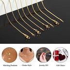 Gold Plated Stainless Steel Chains for Jewelry Making, Thin Cable Snake Jewelry Chain Bulk Men and Women Necklace Choker Chains (10 Pack, 16 Inch) - color: Gold, size: 16 Inch