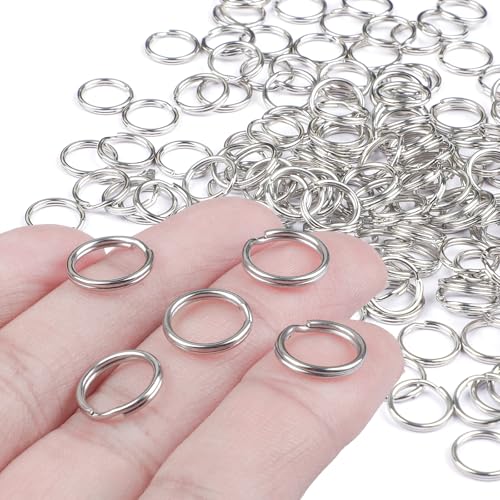 Pawfly 100 Pack 1/2 Inch Split Key Rings Mini Jump Rings Dog Tag Ring with Double Loops Small Metal Rings Connectors for Car Keys, Jewelry Necklaces Bracelets Earrings Crafts Ornaments and DIY Arts - size: 1/2 Inch,100 PCS