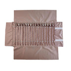 Portable Jewelry Roll Untangled Secure Necklace Travel Storage Bag Displays Holder 16 Chain (gray PU and pink) - color: gray PU and pink