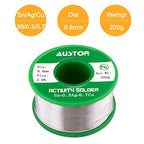 AUSTOR 0.8mm Lead Free Solder Wire with Rosin Core, 200g - size: 0.8mm 200g