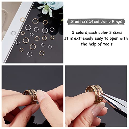 UNICRAFTALE 84pcs 6/8/10mm Twisted Open Jump Rings Golden and Stainless Steel Color Stainless Steel Jump Rings Connectors Rings for DIY Bracelet Necklaces Jewelry Making