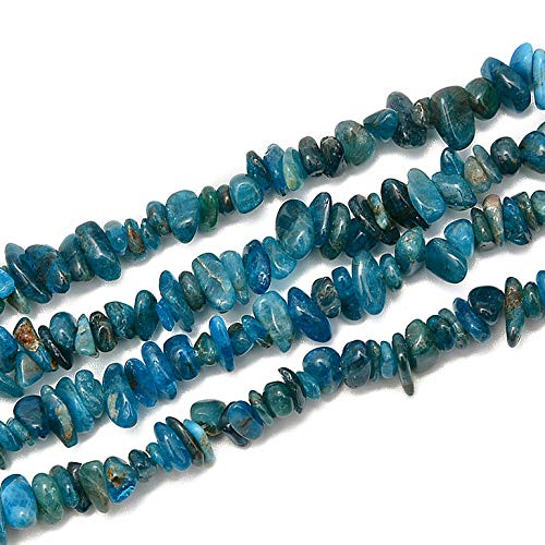 PLTbeads 5-8mm Natral Healing Gemstone Waist Bracelets Necklace Kit Irregular Stone DIY Crafts Design Jewelry Making 1 Strand per Bag Approxi 34 inch (Blue Apatite Chips) - color: Blue Apatite Chips