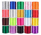 20 Rolls 656 Yards 1mm Rattail Satin Nylon Trim Cord Silk Cord Beading String for Kumihimo, Braided Bracelets, Pendants Necklace, Macrame Craft, Keychains Lanyards, Jewelry Making
