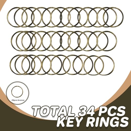 Keychain, 68PCS Swivel Snap Hooks with Key Rings, Metal Lobster Claw Clasp,34PCS Keychains Clips Hooks and 34PCS Key Chain Rings,Keychain Rings for DIY Crafts,Jewelry Making (Bronze) - color: bronze