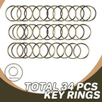 Keychain, 68PCS Swivel Snap Hooks with Key Rings, Metal Lobster Claw Clasp,34PCS Keychains Clips Hooks and 34PCS Key Chain Rings,Keychain Rings for DIY Crafts,Jewelry Making (Bronze) - color: bronze