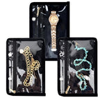 Travel Jewelry Organizer Case,Small Jewelry Bags Jewelry Storage Book Ring Binder with Clear Zipper Velvet Pouch for Traveling (Inner Pages,Black,3 PCS,Large) - color: Inner Pages,Black,3 PCS,Large
