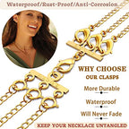 Dailyacc Lucky Necklace Layering Clasp 18K Gold and Silver Multi Strand Clasps for Stackable Necklaces - color: 4PCS Gold and Silver Clasps