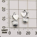 Youdiyla 45 Volleyball Charms Collection, Bulk I Love Sport Volleyball Girl Ball Fitness Charms Metal Pendant Craft Supplies Findings for Necklace and Bracelet Jewelry Making HM322 - color: Volleyball Charms-45pcs