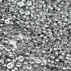 Melius Acrylic Silver Letter Beads, 1450 Pcs 4x7mm Round Alphabet Beads in 28 Grid Box for Jewelry Making, DIY Bracelets, Necklaces, Key Chains, Bracelets - color: Silver, size: 4x7mm